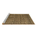 Sideview of Machine Washable Abstract Brown Modern Rug, wshabs5003brn