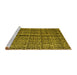 Sideview of Machine Washable Abstract Yellow Modern Rug, wshabs5003yw