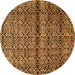 Round Abstract Orange Modern Rug, abs5003org