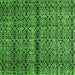 Square Machine Washable Abstract Green Modern Area Rugs, wshabs5003grn