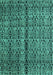 Machine Washable Abstract Turquoise Modern Area Rugs, wshabs5003turq