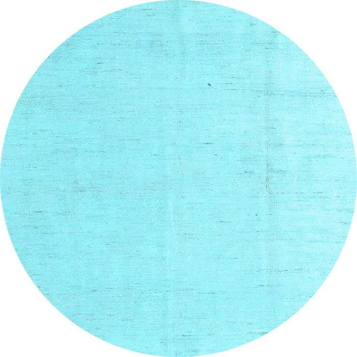 Round Machine Washable Solid Light Blue Modern Rug, wshabs5004lblu