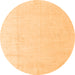 Round Solid Orange Modern Rug, abs5004org