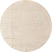 Round Abstract Wheat Beige Solid Rug, abs5004