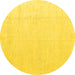 Round Solid Yellow Modern Rug, abs5004yw