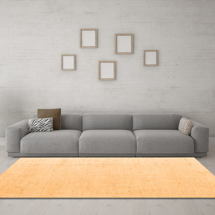 Machine Washable Solid Orange Modern Area Rugs in a Living Room, wshabs5004org
