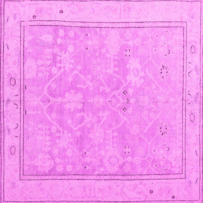 Square Machine Washable Oriental Pink Traditional Rug, wshabs5005pnk
