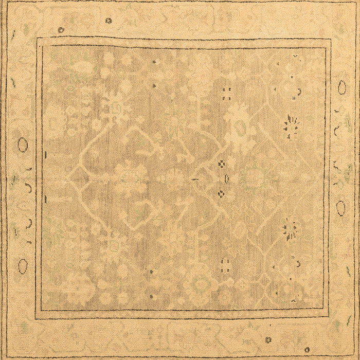 Square Oriental Brown Traditional Rug, abs5005brn