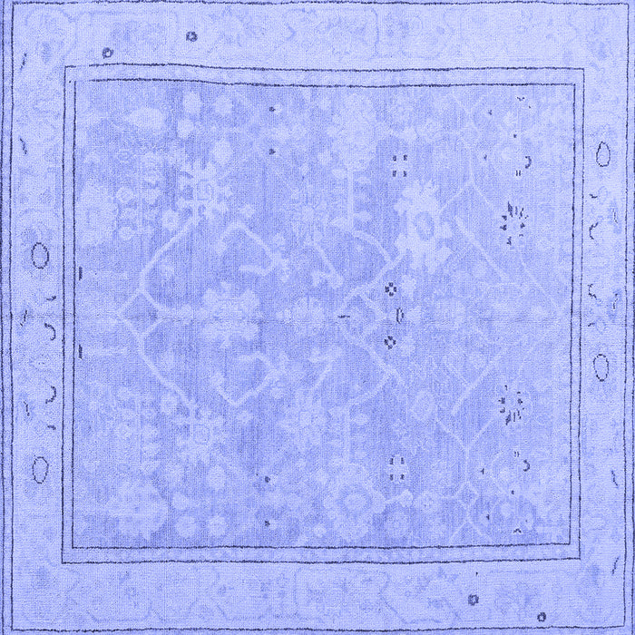 Square Machine Washable Oriental Blue Traditional Rug, wshabs5005blu