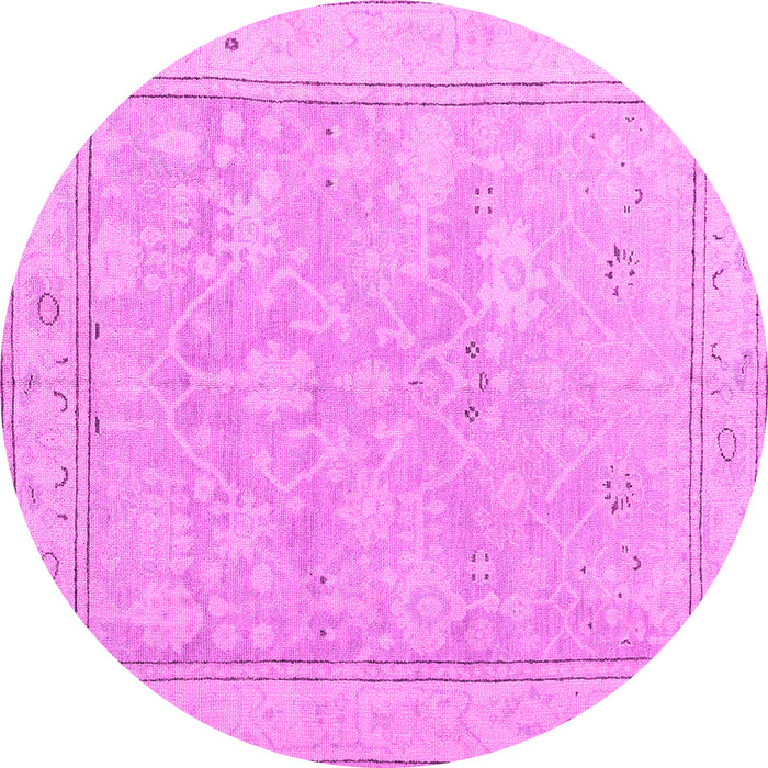 Round Oriental Pink Traditional Rug, abs5005pnk