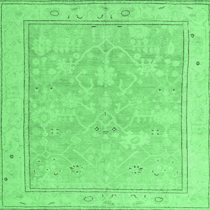 Square Oriental Emerald Green Traditional Rug, abs5005emgrn