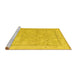 Sideview of Machine Washable Oriental Yellow Traditional Rug, wshabs5005yw