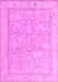 Machine Washable Oriental Pink Traditional Rug, wshabs5005pnk