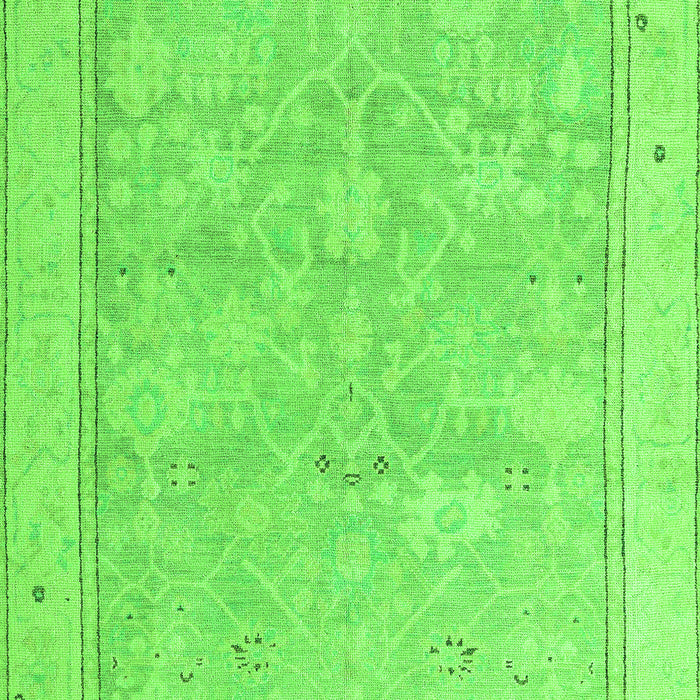 Machine Washable Oriental Green Traditional Area Rugs, wshabs5005grn