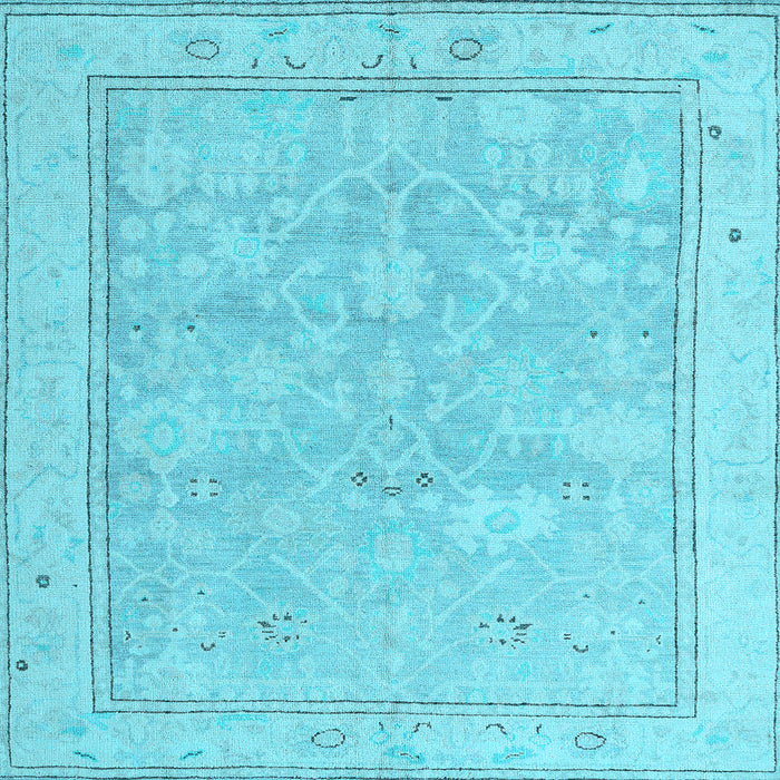 Square Oriental Light Blue Traditional Rug, abs5005lblu