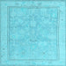 Square Oriental Light Blue Traditional Rug, abs5005lblu