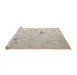 Sideview of Machine Washable Abstract Tan Brown Rug, wshabs5006