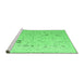 Sideview of Machine Washable Oriental Emerald Green Traditional Area Rugs, wshabs5006emgrn