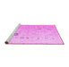 Sideview of Machine Washable Oriental Pink Traditional Rug, wshabs5006pnk