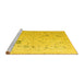 Sideview of Machine Washable Oriental Yellow Traditional Rug, wshabs5006yw