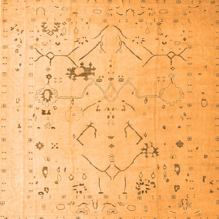Square Oriental Orange Traditional Rug, abs5006org