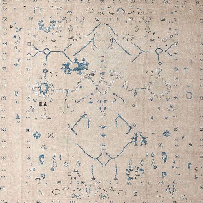 Square Abstract Tan Brown Oriental Rug, abs5006