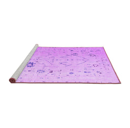 Sideview of Machine Washable Oriental Purple Traditional Area Rugs, wshabs5006pur