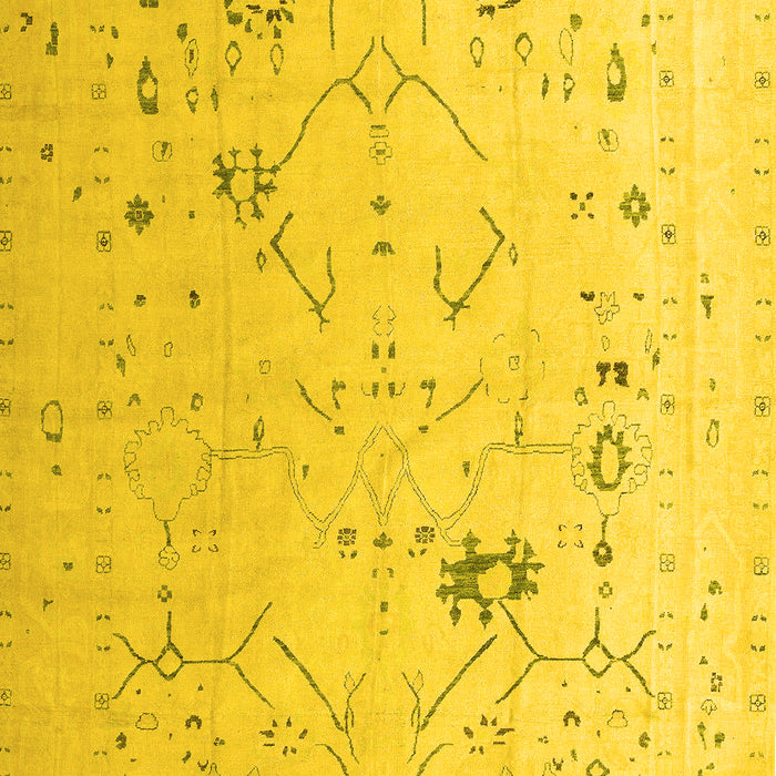 Machine Washable Oriental Yellow Traditional Rug, wshabs5006yw