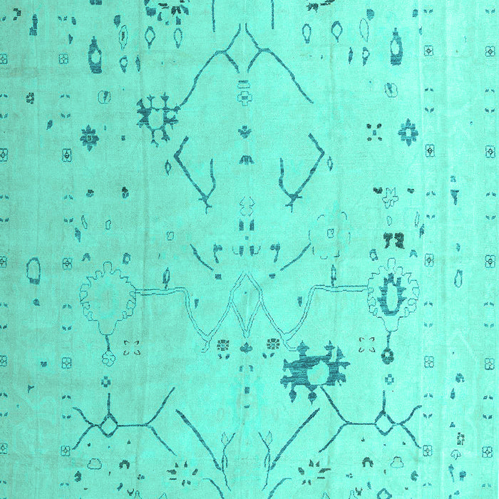 Machine Washable Oriental Turquoise Traditional Area Rugs, wshabs5006turq