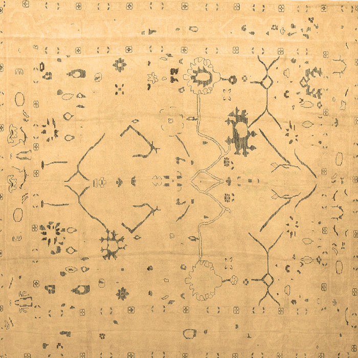 Square Oriental Brown Traditional Rug, abs5006brn