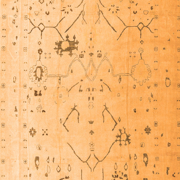 Machine Washable Oriental Orange Traditional Area Rugs, wshabs5006org