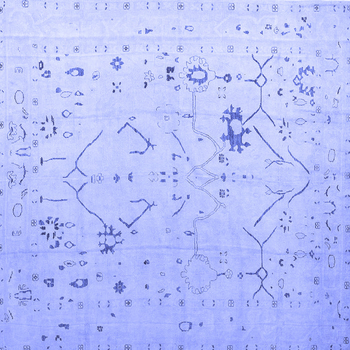 Square Oriental Blue Traditional Rug, abs5006blu