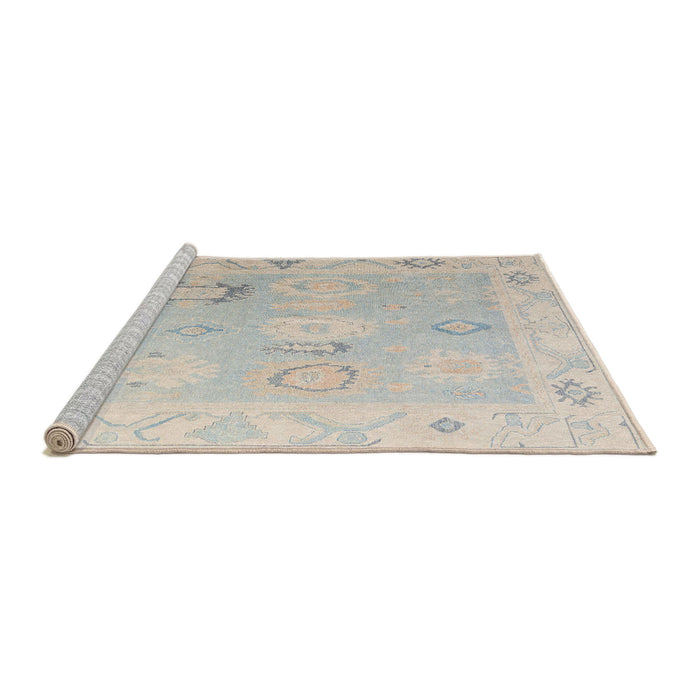 Sideview of Machine Washable Abstract Sage Green Rug, wshabs5007