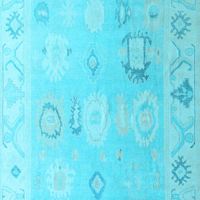 Machine Washable Oriental Light Blue Traditional Rug, wshabs5007lblu