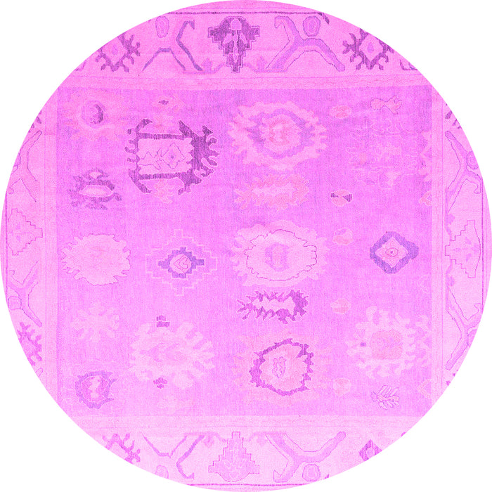 Round Oriental Pink Traditional Rug, abs5007pnk