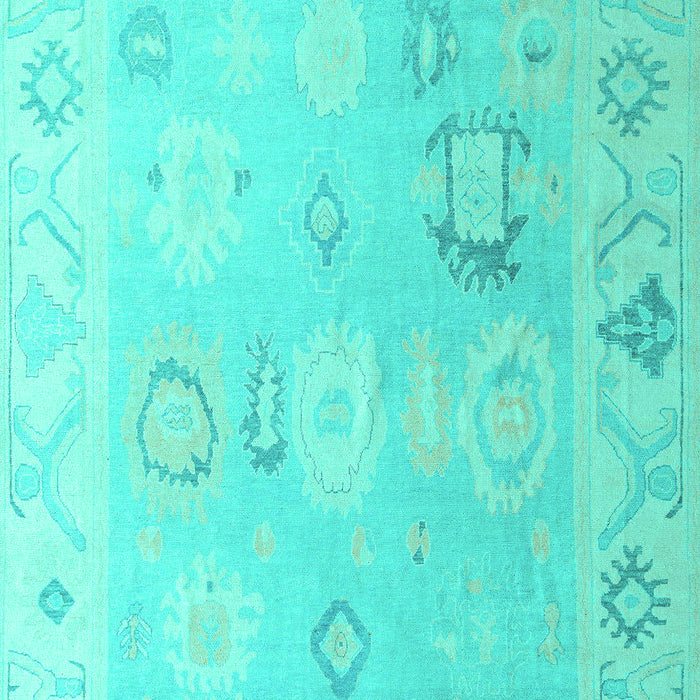Machine Washable Oriental Turquoise Traditional Area Rugs, wshabs5007turq