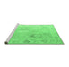 Sideview of Machine Washable Oriental Emerald Green Traditional Area Rugs, wshabs5007emgrn