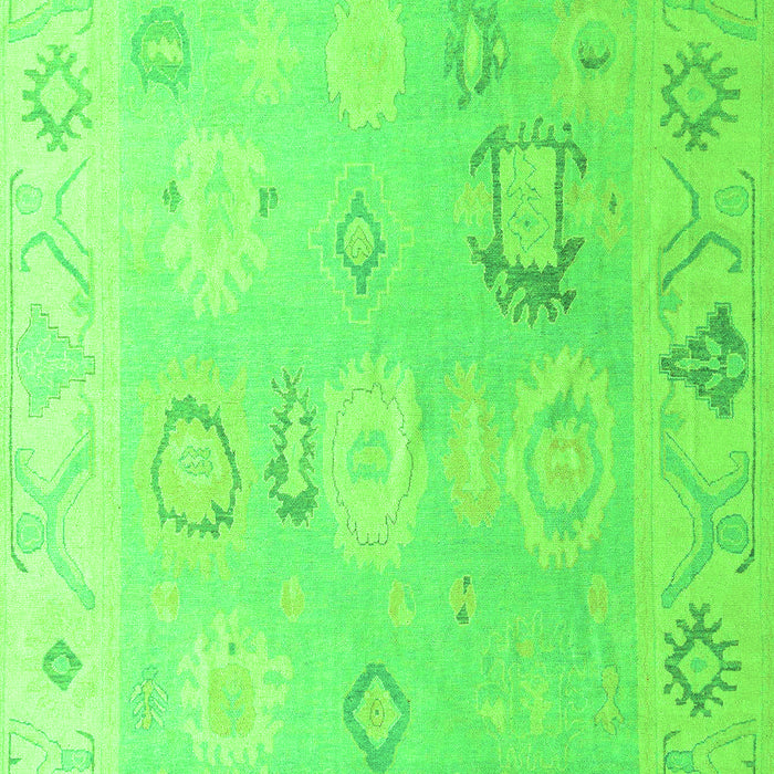 Machine Washable Oriental Green Traditional Area Rugs, wshabs5007grn