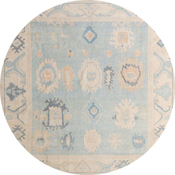 Round Machine Washable Abstract Sage Green Rug, wshabs5007