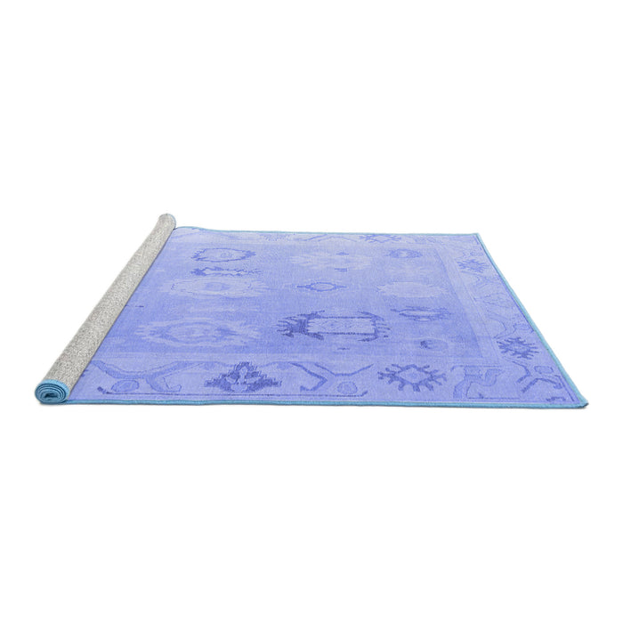 Sideview of Machine Washable Oriental Blue Traditional Rug, wshabs5007blu