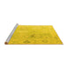 Sideview of Machine Washable Oriental Yellow Traditional Rug, wshabs5007yw