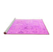 Sideview of Machine Washable Oriental Pink Traditional Rug, wshabs5007pnk