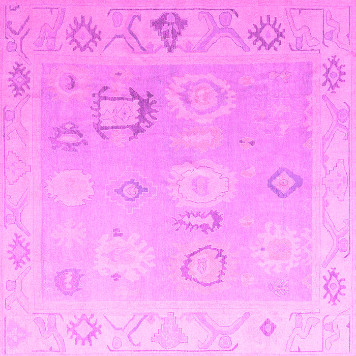Square Oriental Pink Traditional Rug, abs5007pnk