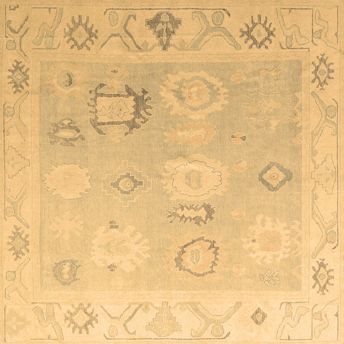 Square Machine Washable Oriental Brown Traditional Rug, wshabs5007brn