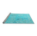 Sideview of Machine Washable Oriental Light Blue Traditional Rug, wshabs5007lblu