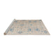 Sideview of Machine Washable Abstract Sage Green Rug, wshabs5008