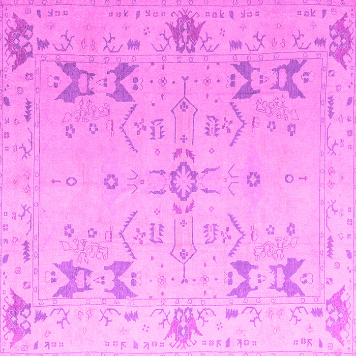 Square Machine Washable Oriental Pink Traditional Rug, wshabs5008pnk