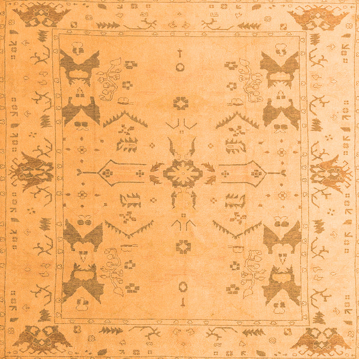 Square Oriental Orange Traditional Rug, abs5008org