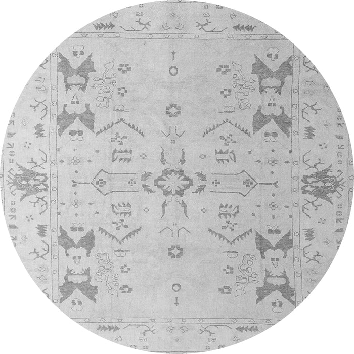 Round Oriental Gray Traditional Rug, abs5008gry