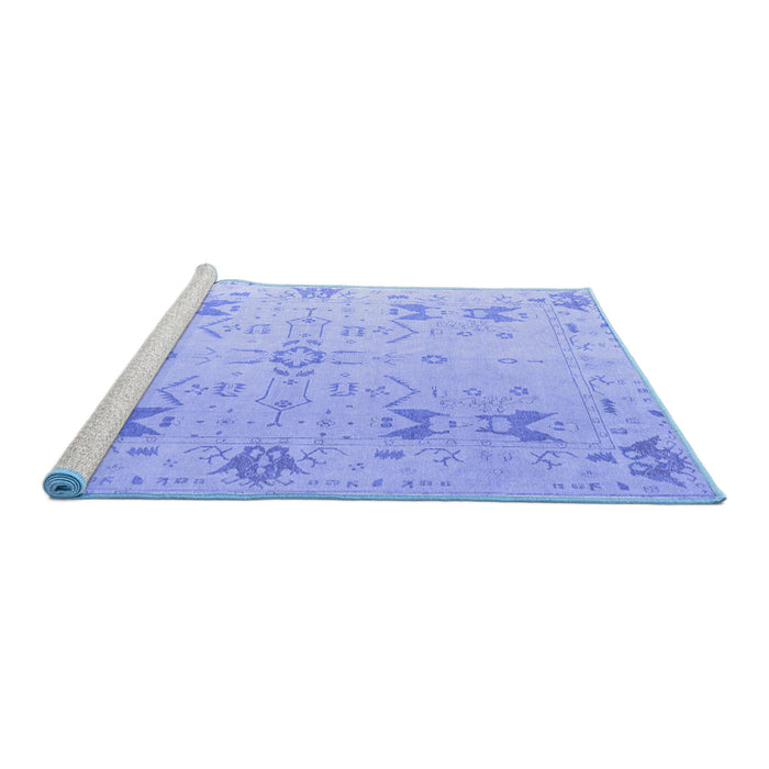Sideview of Machine Washable Oriental Blue Traditional Rug, wshabs5008blu
